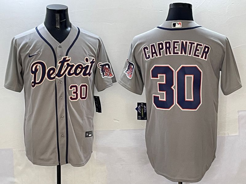 Men Detroit Tigers 30 Caprenter Grey Game Nike 2025 MLB Jersey style 5077